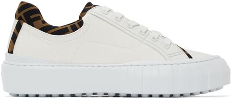 fendi sneaker white|Fendi white canvas sneakers.